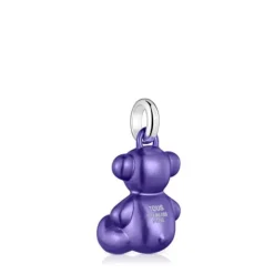 Colgante oso mediano de acero en color lila oscuro Bold Bear^TOUS Outlet