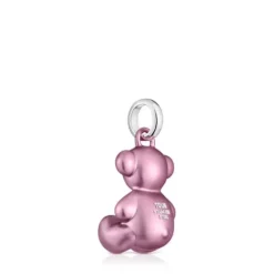 Colgante oso mediano de acero en color rosa claro Bold Bear^TOUS Outlet