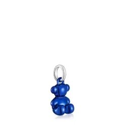Colgante oso pequeño de acero en color azul marino Bold Bear^TOUS Outlet