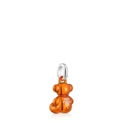 Colgante oso pequeño de acero en color naranja Bold Bear^TOUS Outlet