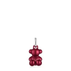Colgante oso pequeño de acero en color rojo Bold Bear^TOUS Online