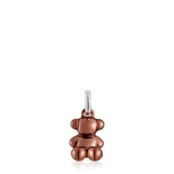 Colgante oso pequeño de acero en color rosa cobrizo Bold Bear^TOUS Online