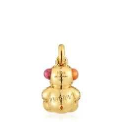 Colgante oso vibration con baño de oro 18 kt sobre plata y gemas X LEA COLOMBO^TOUS New