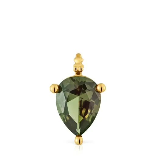 Colgante pequeño con baño de oro 18 kt sobre plata y espinela verde creada en laboratorio Color LGG^TOUS