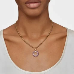 Colgante pequeño con baño de oro 18 kt sobre plata y amatista Sugar Party^TOUS Outlet