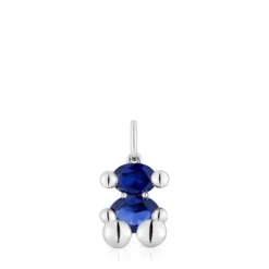 Colgante pequeño motivo oso de y zafiro azul creado en laboratorio Color Bear LGG^TOUS Discount
