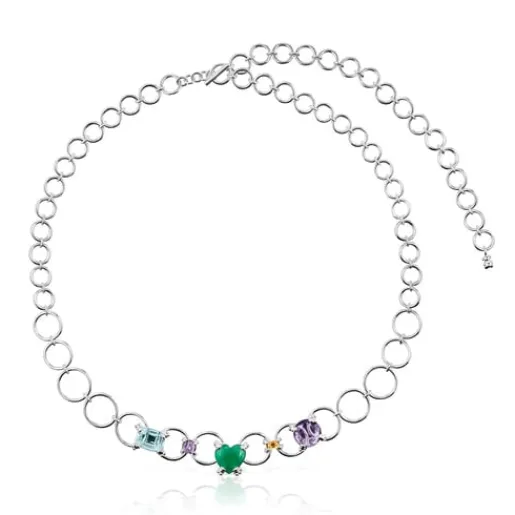 Collar con anillas de plata y gemas Color Pills^TOUS Outlet