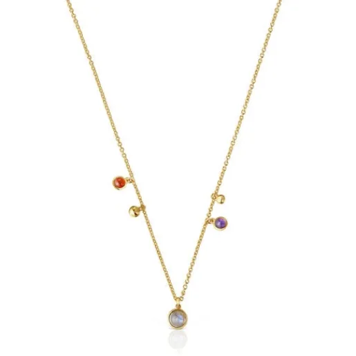 Collar con baño de oro 18 kt sobre plata, motivos y gemas Plump^TOUS Outlet