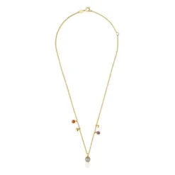 Collar con baño de oro 18 kt sobre plata, motivos y gemas Plump^TOUS Outlet