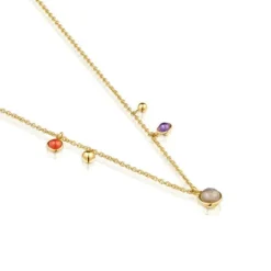 Collar con baño de oro 18 kt sobre plata, motivos y gemas Plump^TOUS Outlet