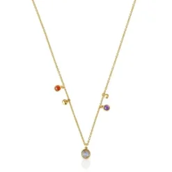 Collar con baño de oro 18 kt sobre plata, motivos y gemas Plump^TOUS Outlet