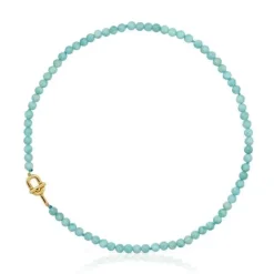 Collar con baño de oro 18 kt sobre plata y amazonitas MANIFESTO^TOUS New
