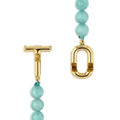 Collar con baño de oro 18 kt sobre plata y amazonitas MANIFESTO^TOUS New