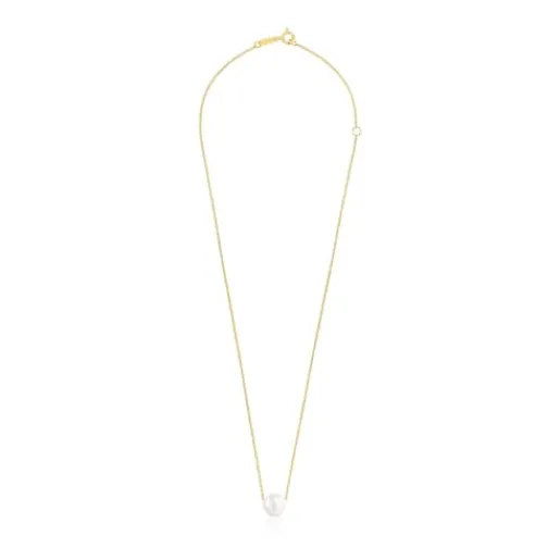 Collar con baño de oro 18 kt sobre plata y perla Gloss^TOUS