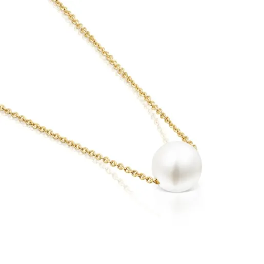 Collar con baño de oro 18 kt sobre plata y perla Gloss^TOUS