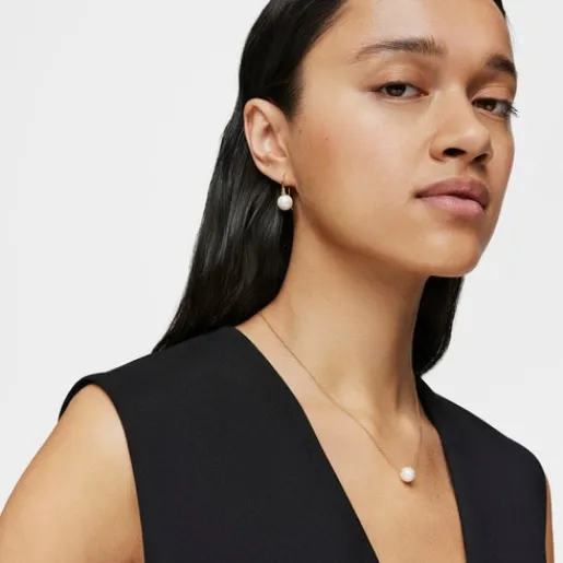 Collar con baño de oro 18 kt sobre plata y perla Gloss^TOUS