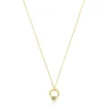Collar con baño de oro 18 kt sobre plata, motivo aro y labradorita Plump^TOUS