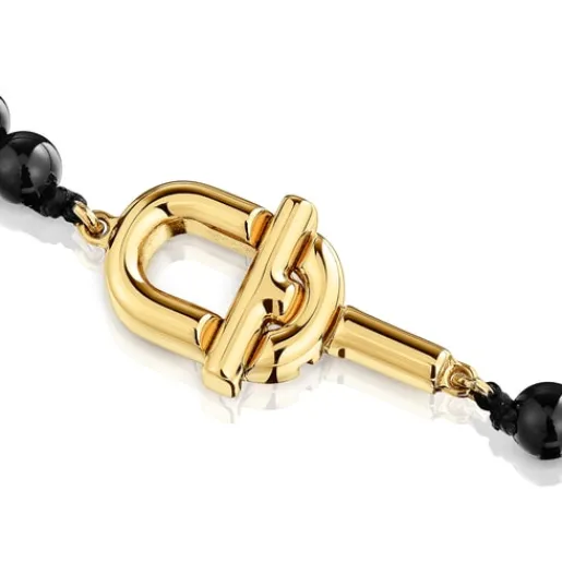 Collar con baño de oro 18 kt sobre plata y ónix 50 cm MANIFESTO^TOUS Online