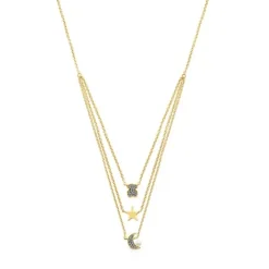 Collar con baño de oro 18 kt sobre plata, diamantes y perla Nocturne^TOUS Hot