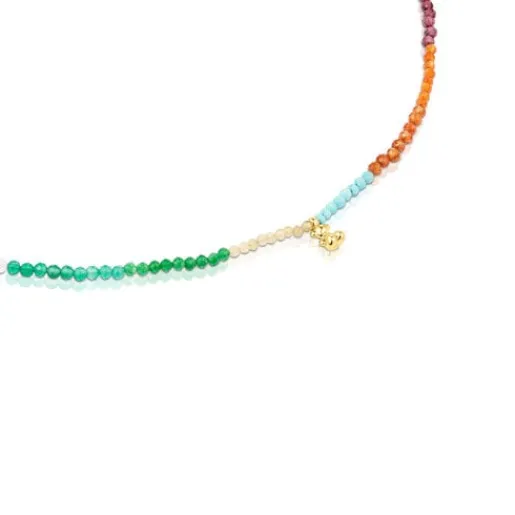 Collar con baño de oro 18 kt sobre plata y gemas Bold Bear^TOUS New