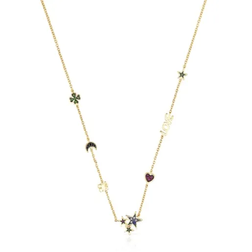 Collar con baño de oro 18 kt sobre plata y gemas Teddy Bear^TOUS Outlet