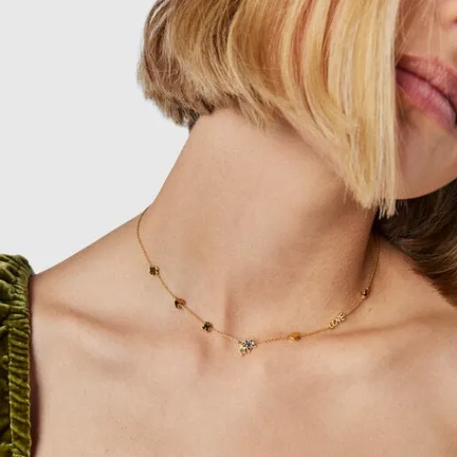 Collar con baño de oro 18 kt sobre plata y gemas Teddy Bear^TOUS Outlet
