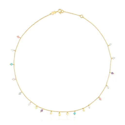 Collar con baño de oro 18 kt sobre plata y gemas Cool Joy^TOUS Best