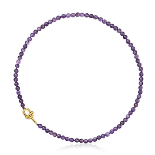Collar con baño de oro 18 kt sobre plata y amatistas MANIFESTO^TOUS Best