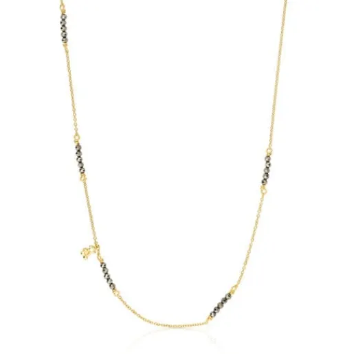 Collar con baño de oro 18 kt sobre plata y pirita Bold Bear^TOUS Sale