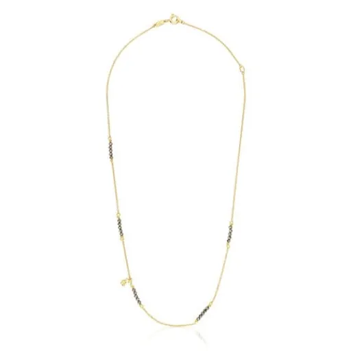 Collar con baño de oro 18 kt sobre plata y pirita Bold Bear^TOUS Sale