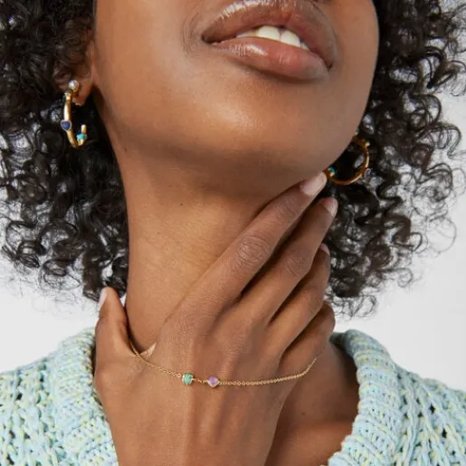 Collar con baño de oro 18 kt sobre plata y amazonita y amatista Glory^TOUS Hot