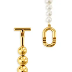Collar con baño de oro 18 kt sobre plata y perlas cultivadas MANIFESTO^TOUS Discount