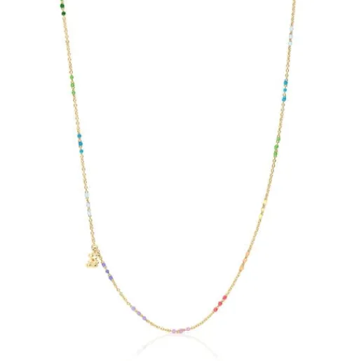 Collar con baño de oro 18 kt sobre plata y esmalte Bold Bear^TOUS Hot