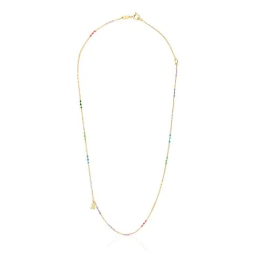 Collar con baño de oro 18 kt sobre plata y esmalte Bold Bear^TOUS Hot