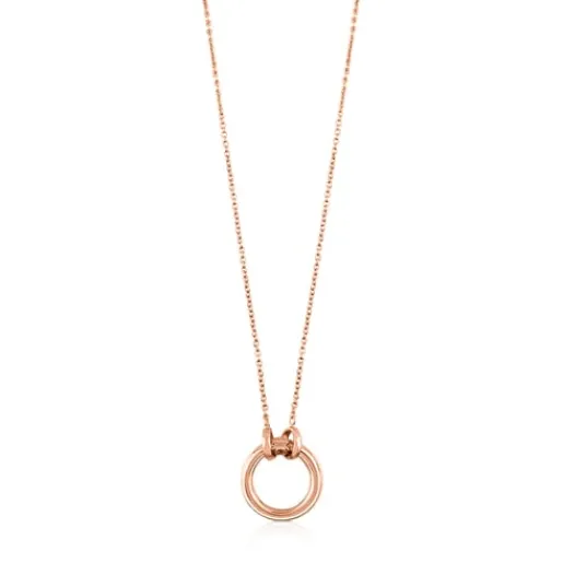 Collar con baño de oro rosa 18 kt sobre plata y anilla de 16mm Hold^TOUS Online