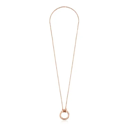 Collar con baño de oro rosa 18 kt sobre plata y anilla de 16mm Hold^TOUS Online
