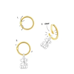 Collar con baño de oro rosa 18 kt sobre plata y anilla de 16mm Hold^TOUS Online