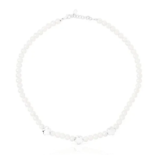 Collar con perlas cultivadas y motivos flor de plata Bold Motif^TOUS Outlet