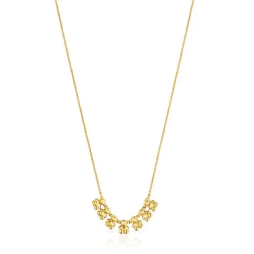 Collar corto con baño de oro 18 kt sobre plata y detalle Bold Bear^TOUS Clearance