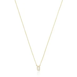 Collar corto de oro y 0,05 ct de diamantes letra Q Alphabet^TOUS Best