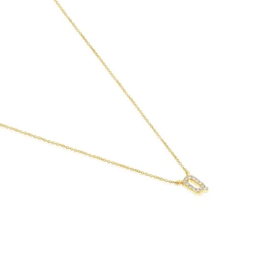 Collar corto de oro y 0,05 ct de diamantes letra Q Alphabet^TOUS Best
