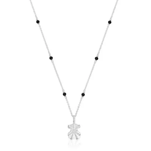 Collar corto de plata, ónix y motivo oso Grain^TOUS New