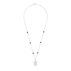 Collar corto de plata, ónix y motivo oso Grain^TOUS New