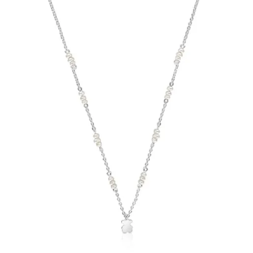 Collar corto de plata, perlas cultivadas y detalle oso Sweet Dolls^TOUS Clearance