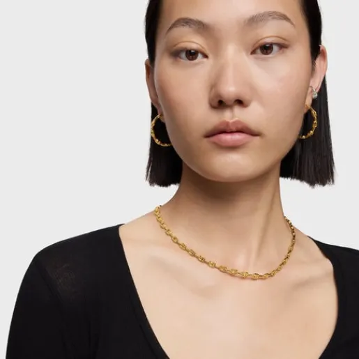 Collar corto logo con baño de oro 18 kt sobre plata MANIFESTO^TOUS Discount