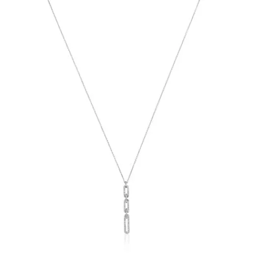 Collar corto oval de oro blanco con diamantes Les Classiques^TOUS New