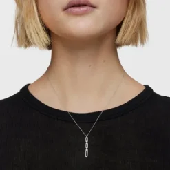 Collar corto oval de oro blanco con diamantes Les Classiques^TOUS New