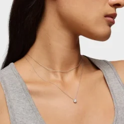 Collar corto rosetón de oro blanco y diamantes 0,15 ct Les Classiques^TOUS Online