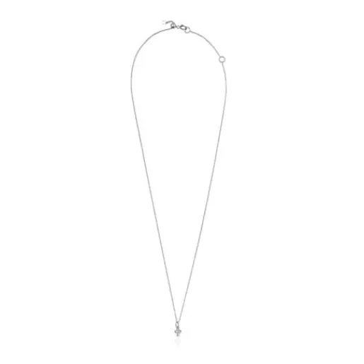 Collar cruz de oro blanco con diamantes Les Classiques^TOUS Clearance
