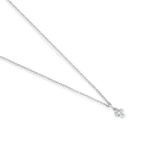 Collar cruz de oro blanco con diamantes Les Classiques^TOUS Clearance